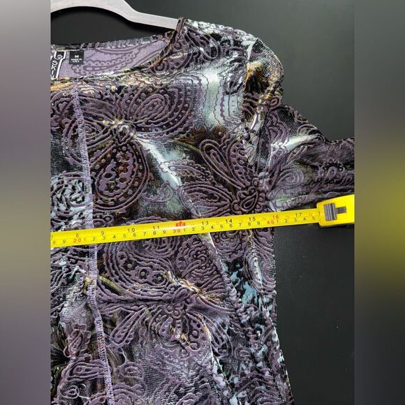 SnoSkins Tie Dye Velvet burnout Paisley floral size Medium EUC - Picture 5 of 6